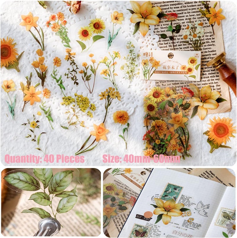 BLEDS 501PCS Vintage Scrapbook Paper, Scrapbooking Supplies Set Journaling Kit Include 460pcs Thin Decorative Paper, 40pcs Flower Stickers, and 1 Double-Side Adhesive Tape for Junk Journal Ephemera Planner - Image 3